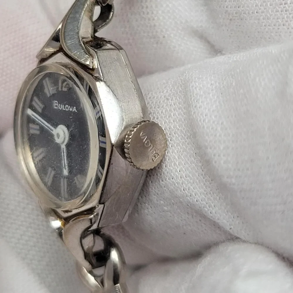 Bulova Women's Silver and Black Watch